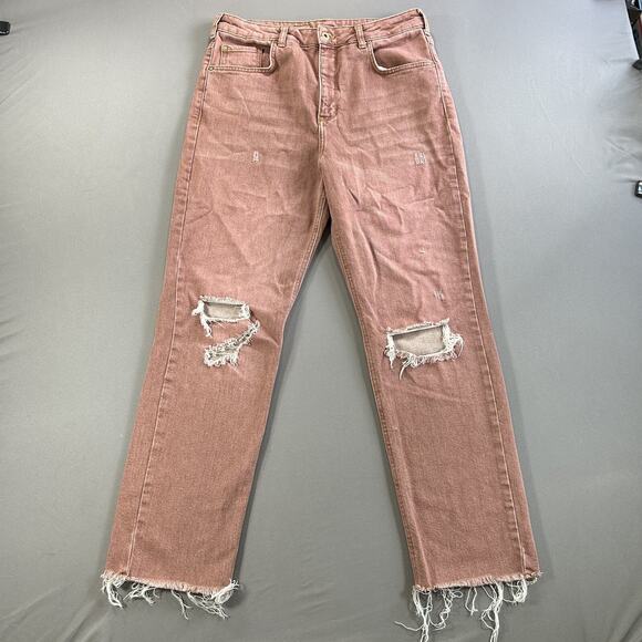 Anthropologie Denim - Pilcro Anthropologie Jeans Sz 31 The Vintage Straight Raw Hem High Rise Salmon